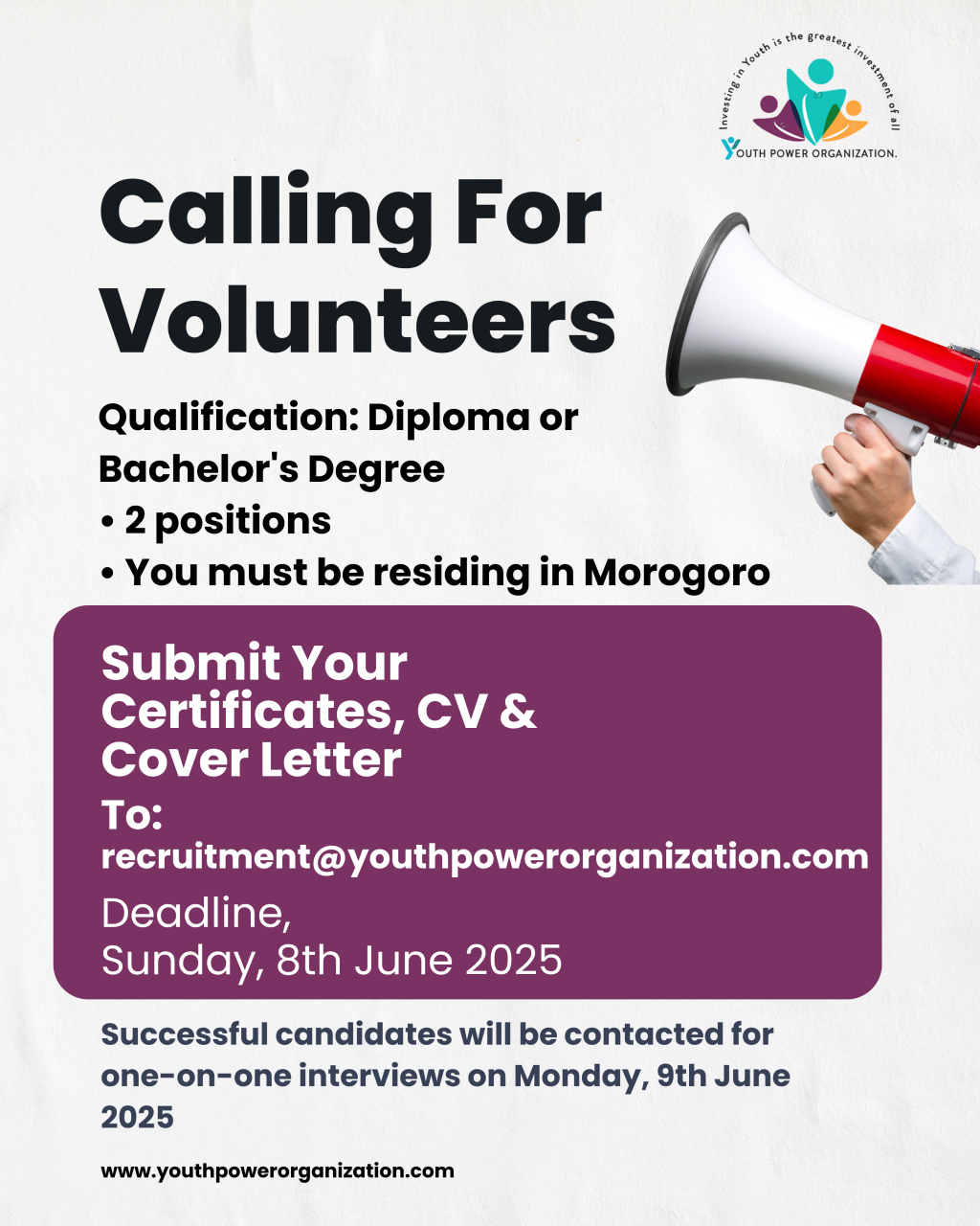 Call for volunteers